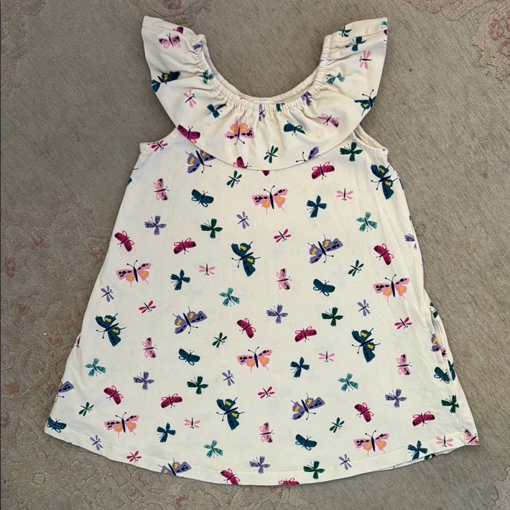 Colorful Butterfly and Dragonfly Kids Dress